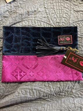Makeup Junkie Two-Tone Pink and Navy Bag